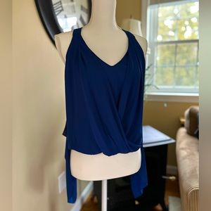 BCBGMaxAzria Royal Blue Solange Racer Back Blouse